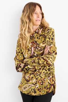 Satin-Bluse - gemustert