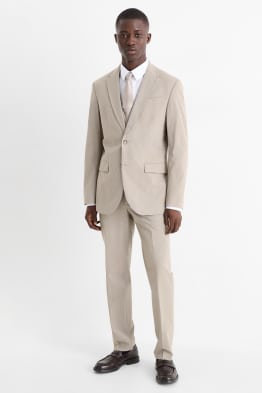 Anzug mit Krawatte - Regular Fit - Stretch - 4 teilig