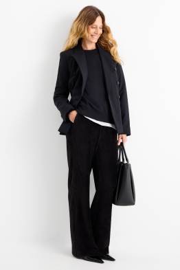 Samthose - High Waist - Wide Leg - gerippt