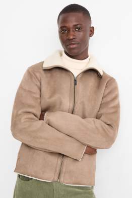 Veste imitation mouton - faux suède