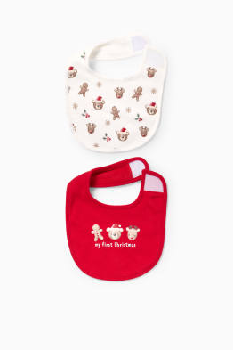 Multipack of 2 - gingerbread - Christmas baby bib