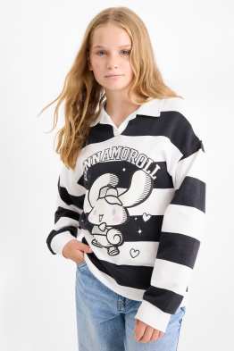 Cinnamoroll - koszulka polo z długim rękawem - w paski