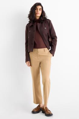 Plátěné kalhoty - mid waist - straight fit