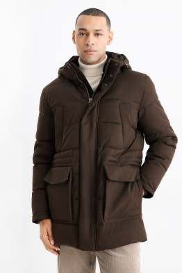 Parka acolchada con capucha - hidrófuga