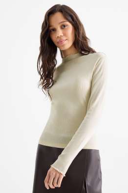 Long sleeve top - slim fit - ribbed