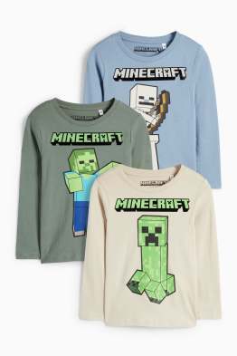 Confezione da 3 - Minecraft - maglia a maniche lunghe