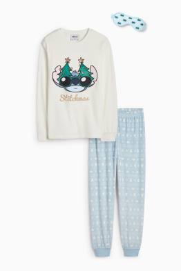Lilo & Stitch - set - pijama cu motive de Crăciun și mască de dormit
