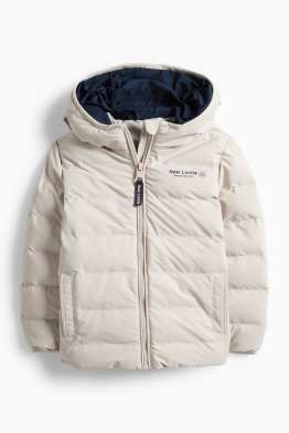 Prošívaná bunda s kapucí - z vodoodpudivého materiálu