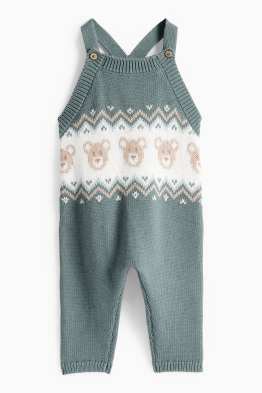 Bärchen - Baby-Strick-Latzhose