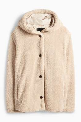 Teddy-Jacke mit Kapuze