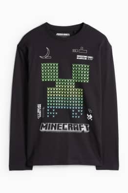 T-shirt Minecraft à Manches Longues Pour Garçon - Marque NEXT, Lavage Machine, Coupe Classique