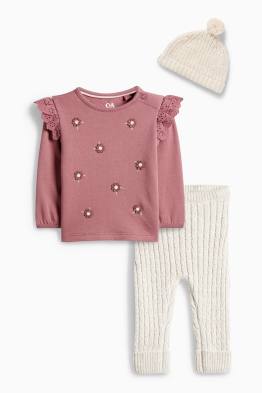 Bloemetjes - babyoutfit - 3-delig