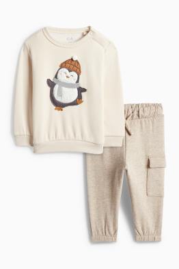 Penguin - baby outfit - plush-lined - 2 piece