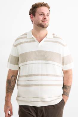 Polo - regular fit - a righe - tessuto tramato
