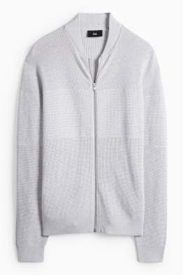 Pletený kardigan - žebrovaný - strukturovaný