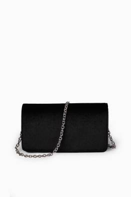 Velvet crossbody bag with detachable bag strap