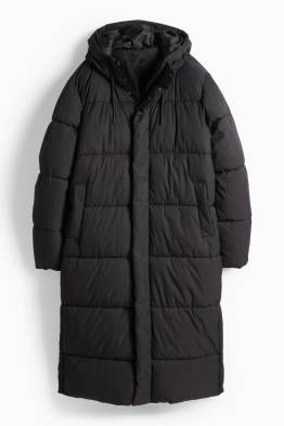 Quilted coat with hood