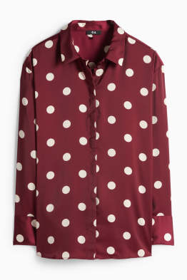 Chemisier en satin - motif à pois