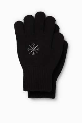 Handschuhe mit Strasssteinen