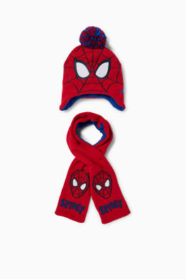 Spidey - ensemble - bonnet à pompon et écharpe - 2 pièces