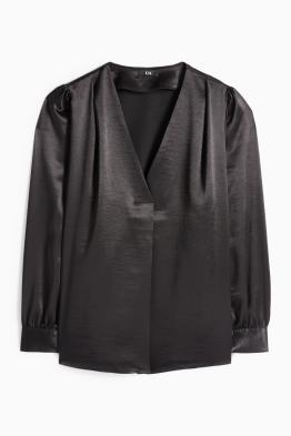 Chemisier en satin à col V