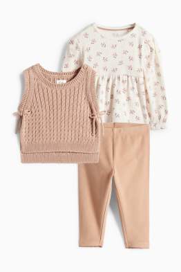 Bloemetjes - babyoutfit - 3-delig