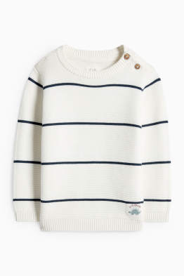 Dinosaurus - svetr pro miminka - pruhovaný