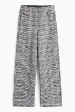 Buklé kalhoty - mid waist - wide leg