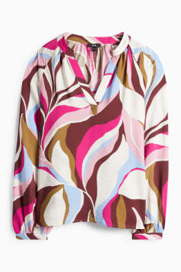 Halenka s výstřihem ve tvaru V - se vzorem