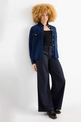 Wide leg jeans - mid-rise waist