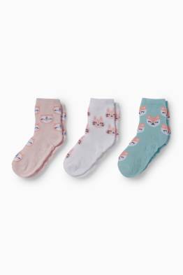 Confezione da 3 - animali - calze calde antiscivolo con motivo