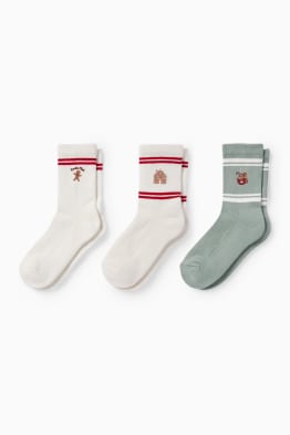 Multipack 3er - Lebkuchen - Weihnachts-Socken mit Motiv