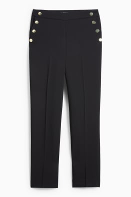 Pantalon en toile - high waist - tapered fit