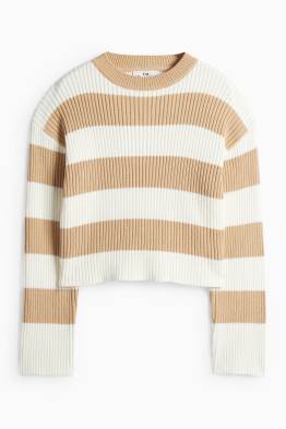 Svetr - žebrovaný - pruhovaný