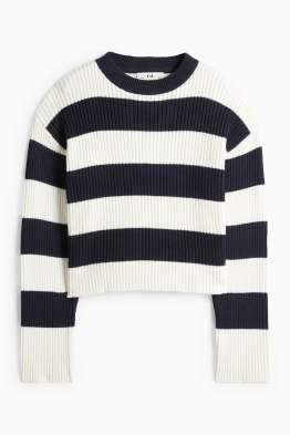 Trui - ribstof - met strepen