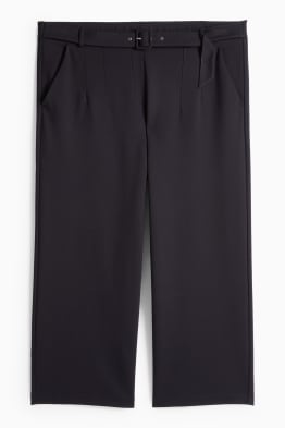 Pantalon en jersey à ceinture - high waist - wide leg
