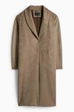 Płaszcz - imitacja zamszu