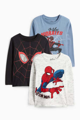 Multipack 3 ks - Spider-Man - tričko s dlouhým rukávem