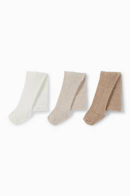 Multipack 3er - Baby-Strumpfhose - gerippt