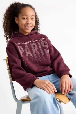 Paris - Hoodie mit Strasssteinen