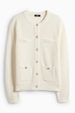 Strickjacke - gerippt