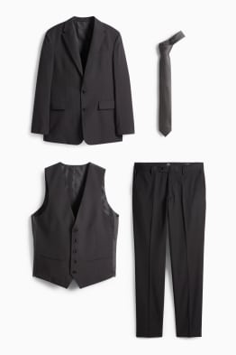 Costum cu cravată - regular fit - stretch - 4 piese