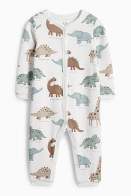 Dino and elephant - baby sleepsuit