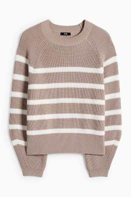 Svetr - žebrovaný - pruhovaný
