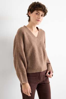 Jersei amb el coll en punta - acanalat