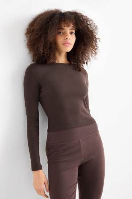 Korte longsleeve - geribd