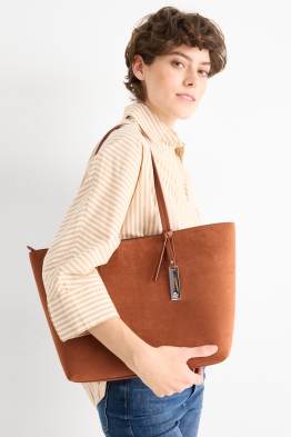 Large shopper - faux suede