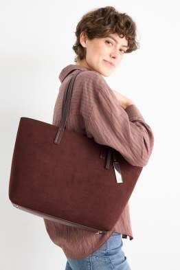 Großer Shopper - Velourslederimitat
