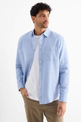 Chemise - regular fit - col kent - finition texturée