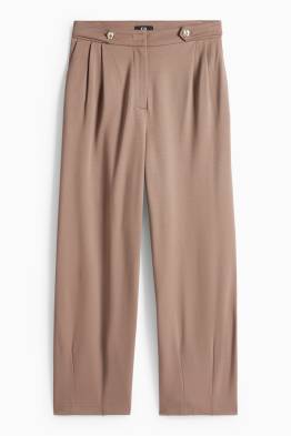 Žerzejové kalhoty - high waist - barrel leg